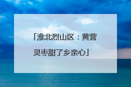 淮北烈山区：黄营灵枣甜了乡亲心
