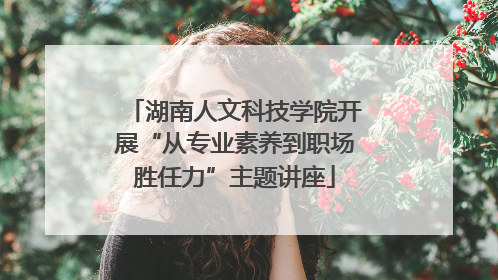 湖南人文科技学院开展“从专业素养到职场胜任力”主题讲座
