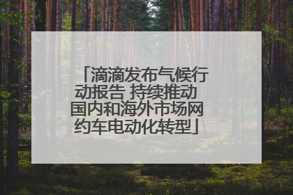 滴滴发布气候行动报告 持续推动国内和海外市场网约车电动化转型