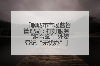 聊城市市场监督管理局：打好服务“组合拳” 外资登记“无忧办”