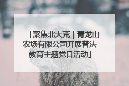 聚焦北大荒｜青龙山农场有限公司开展普法教育主题党日活动