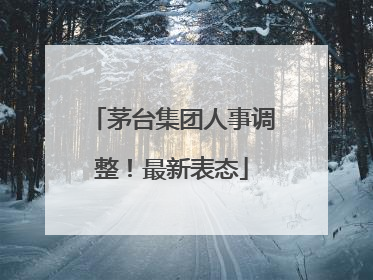 茅台集团人事调整！最新表态