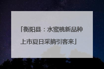 衡阳县：水蜜桃新品种上市夏日采摘引客来