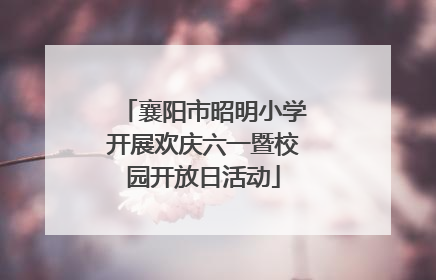 襄阳市昭明小学开展欢庆六一暨校园开放日活动