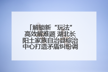 解锁新“玩法” 高效解难题 湖北长阳土家族自治县综治中心打造矛盾纠纷调处“终点站”