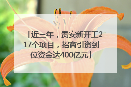 近三年，贵安新开工217个项目，招商引资到位资金达400亿元