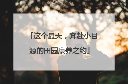 这个夏天，奔赴小目源的田园康养之约