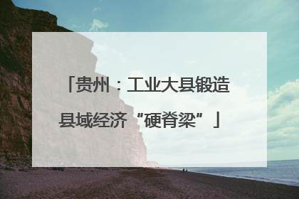 贵州：工业大县锻造县域经济“硬脊梁”