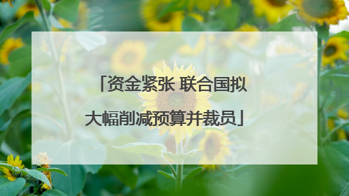 资金紧张 联合国拟大幅削减预算并裁员