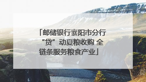 邮储银行襄阳市分行“贷”动夏粮收购 全链条服务粮食产业