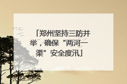 郑州坚持三防并举，确保“两河一渠”安全度汛