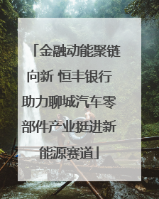 金融动能聚链向新 恒丰银行助力聊城汽车零部件产业挺进新能源赛道