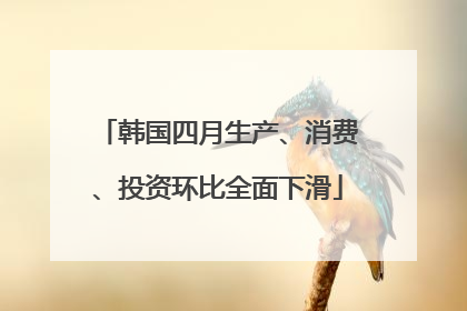 韩国四月生产、消费、投资环比全面下滑