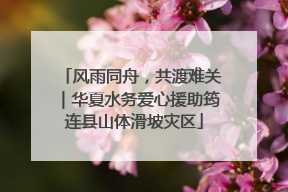 风雨同舟，共渡难关｜华夏水务爱心援助筠连县山体滑坡灾区