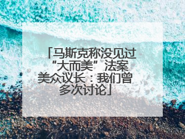 马斯克称没见过“大而美”法案 美众议长：我们曾多次讨论