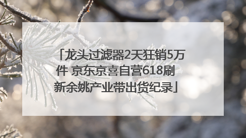 龙头过滤器2天狂销5万件 京东京喜自营618刷新余姚产业带出货纪录