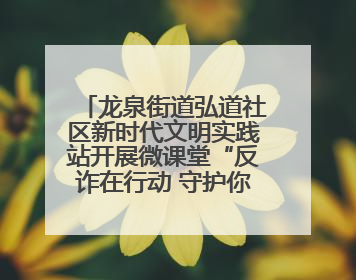 龙泉街道弘道社区新时代文明实践站开展微课堂“反诈在行动 守护你的钱袋子”反诈宣讲活动