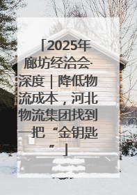 2025年廊坊经洽会·深度｜降低物流成本，河北物流集团找到一把“金钥匙”
