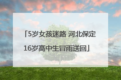 5岁女孩迷路 河北保定16岁高中生冒雨送回