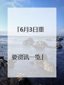 6月3日重要资讯一览