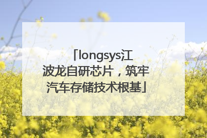 longsys江波龙自研芯片，筑牢汽车存储技术根基